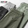 Printemps été pantalons décontractés hommes coton slim fit mince mode gris armygreen noir pantalon confortable mâle marque vêtements 210715