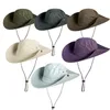 Fisherman Hat Party Supplies Outdoor Solid Color Caps Sport leaf Jungle Military Cap Fishing Hats Sun Screen Gauze Cowboy Packable Army Bucket ZYY952