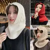 Berets Two-use Knitted Scarf Winter Warm Comfortable Warmth Hat Solid Color Simple All-match Crochet Woolen And Delm22