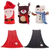 Cartoon Natal Flannel Flannel Cobertor Tapetes Dobrável Papai Noel Boneco de Neve Penguin Cervos Padrão Tapete Lavável Mantenha Cobertores Macios Macacos Wll714