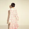 Богемия с длинными рукавами принт роза цветы однобортная вечеринка рубашка женское винтажное праздник среднего платья прерии шикарно 210421