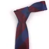 Randiga slipsar för män kvinnor mode jacquard nacke för kostymer vävt mager man slips gravatas bröllop verksamhet