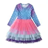 VIKITA Kids Tutu Dress for Girls Manica lunga Party Prom Vestidos Toddlers Mermaid Unicorn es Princess Autumn 220309