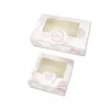 Present Wrap Box med Windowwedding Boxes For Cup Cake Candy Cookies Foods Cookie Packaging Bag presenter Galaxy Star Pink Marble Favors Event Festive Party Favor Supplies