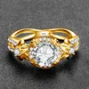 1.2 قيراط د اللون معتمد moissanite الدائري امرأة الصلبة 925 الاسترليني سيلفي زهرة الزفاف الاشتباك الذهب مطلي مجوهرات الإناث