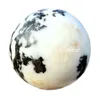 Beautiful Natural White Black Gemstone Chakra Therapy Aura Ball Crafts Zebra Jasper Agate Quartz Crystal Sphere Feng Shui Healing Power Stone Decoration Ornaments