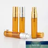 100Pieces/Lot 5ML Portable Amber Glass Perfume Bottles Atomizer Contenitori cosmetic Vuoti With Aluminium Pump