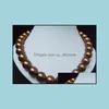 Beaded Necklaces & Pendants Jewelry 11-12Mm South Sea Chocolate Pearl Necklace 14K Gold Clasp 18 Inch Drop Delivery 2021 Yv8Eu