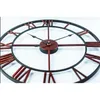 40-80 cm Nordic Retro Metal Hierro forjado Pared romana Diseño moderno Sala de estar Cafe Quiet Reloj de cuarzo decorativo 210414