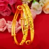 Braccialetto regolabile intagliato da donna in oro giallo 18 carati, regalo di fidanzamento con braccialetto solido per ragazza femminile