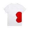 최고 품질의 Comm Des Garcons Japan Mens 디자이너 T 셔츠 인쇄 붉은 마음 반팔 티 남성 여성 의류 코튼 티셔츠 여름