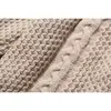 Mulheres de inverno fatos de moda 2 peças conjunto artesanal torção crochet malha camisola + meados de comprimento de bezerro bainha saia terno 210416
