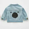 Automne Enfants Denim Garçons Trench Jean Vestes Cartoon Style Filles Enfants Vêtements Bébé Manteau Casual Survêtement Coupe-Vent 210417