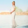 2020 Mermaid Maternity Dresses Fotografi Props Sexig Lace Maxi Maternity Gown för fotografering Kvinnor Graviditet Klänning Kläder Q0713