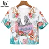 Designer Summer Fashion Suits T-shirt décontracté à manches courtes pour femmes et pantalon imprimé 2 pièces SetS 210522