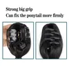 合成かつら LUPU 黒ブラウンバブルポニーテールロングストレート爪クリップオンポニーテールヘアピース女性のための自然な偽のヘアピース