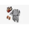 Autumn Winter Baby Sets Girls Boys Cotton Hoodie+Harem Pants Animal Thick Suit Clothing born Clothes E8163 210610