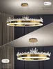 Led moderno cristallo anello dorato lampadario a soffitto lampada a sospensione lampada a sospensione di lusso per la sala da pranzo di soggiorno di casa