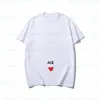 Mannen Womens Mode Hart Gedrukt Tops Man Casual Losse Witte T-shirts Liefhebbers Hoge Kwaliteit Tees S-2XL