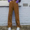EZGAGA Streetwear Jogger Брюки Женщины Мода Осень Новый Корденрой Высокая талия Длинный брюк Сплошной мягкий Прямой Pantalon Femme 210430