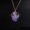 Necklaces & Pendants Jewelry Colorf Fish Shape Crystal Natural Stone Pendant Women Druzy Gold Color Chain Onyx Necklace For Female Drop Deli