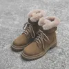 Boots en cuir doux Songe de neige épaisse Snow s. tube court court coton chaud coton épaissis