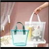 Portatile Transparent Maglia Shopping Bag Sundries Sundries Borse Borse Toys Organizer Storage Stops Wuazl