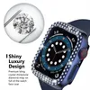 Bling Crystal Duas Fileiras Diamante Capa Completa Capas De Proteção PC Bumper Para SmartWatch Apple Watch Iwatch Série 7 6 5 4 3 2 44mm 42mm 40mm 38mm 41mm 45mm