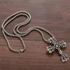 Wholesale Cross Stainless Steel Pendant Necklace Titanium Steels Vintage Retro Gothic Punk Styles Hip-Hop Long Sweater Chain Party Jewelry Accessories