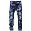 Haute qualité Ripped moto hommes Jeans vêtements pantalons à glissière hommes européens et américains Slim Denim droit Biker lavable Hip Hop mode rock revival jean