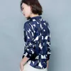 Korean Fashion Women Silk Shirts Woman Satin Blouses Print Shirt Plus Size Blusas Mujer De Moda Femininas Elegante 210531