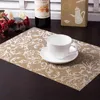 4pcs/lot Placemats Jacquard PVC Heat-insulated Non-slip Tableware Cloth Bowl Dish Pad Mats Coaster 210423