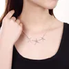 Charm 925 Sterling Silver Necklaces Jewelry 18 Inches Starfish Three Stars Fashion Necklace For Women Christmas Gifts Chains