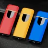 Colorful Smoking USB Zinc Alloy Cyclic Charging Lighter Windproof Travel Portable Fingerprint Induction Dry Herb Tobacco Cigarette Bong Holder Lighters DHL