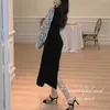 Yedinas Höst Elegant Kvinnor Klä Sexig Vintage Långärmad Peter Pan Collar High Waist Slim Party Dresses Koreansk stil 210527