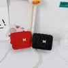 girls princess handbags sweet Kids letter pearl chain change purse children PU wallet embroidered rhomboid small square bag one shoulder bags F310