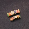 Neue Farben Diamantzähne Grillz, Goldzähne Set für Halloween, Hip Hop Fangs Vampir Zirkon Tusks Gold Zähne Grills