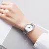 Relojes simples para mujer 2021, relojes de pulsera ultrafinos impermeables de plata para mujer, relojes de pulsera femeninos 197P