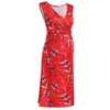 Nowe przytulne ubrania ciążowe Sukienka damska damska sukienki pielęgniarskie damskie Lato moda V-Neck Floral Print Dress Q0713