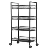 3/4 Layers Movable Shelf Kitchen Organizer Iron Storage Baskets Removable Holder with Universal Wheel Trolley for Kitchen Bathroom Bedroom