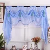Budloom European style luxury tulle valance Curtain for living room green pink kitchen sheer valances Curtain for living room 210712