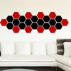 Mirrors 12Pcs 3D Mirror Wall Sticker Home Decor Hexagon Decorations DIY Removable Living-Room Decal Art Ornaments Decorative