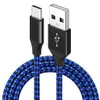 1m 2m 3m 2.4A Cavi di ricarica rapida USB-C Tipo c Micro cavo USB intrecciato a 5 pin per Samsung s8 s10 s20 s21 htc lg android phone gps pc