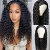 Kinky Curly Headband Wig Human Hair Wigs Scarf No Gel Glueless Peruvian For Black Women Lace6841616