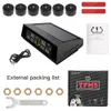 Extern sensor 116PSI 6PCS Bil Solar Power TPMS LCD Färgskärm Övervakning Däcktrycksintervall Däcktrycksövervakningssystem