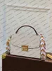 N50047 N50042 Дизайнерская женская сумка-шоппер BANDOULIERE из воловьей кожи MM, роскошная плетеная сумка в белую клетку ручной работы CROISETTE Кошелек Большая сумка-клатч Сумка на плечо
