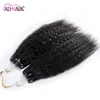 High Grade Loop Micro Ring Hair Extensions 100% Virgin Remy Human Hair Curly Nano Natural Black 100g 100s Factory Sprzedaż bezpośrednia