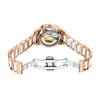 リストウォッチトップブランドOrkina Women Automatic Mechanical Watchステンレス鋼ファッションホローセルフワインディングレディースLuminous Hand2527