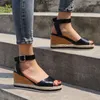 Luxury Shoes Women Designers Wedge Rope High Heel Sandals Ladies Plus Storlek Vattentät Platform Buckle Fish Mouth