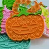 Colorful Halloween Pumpkin Push Fidget Toy Sensory Push Bubble Fidget Sensory Toy Autism Special Needs Anxiety Stress Reliever for Students Office Workers